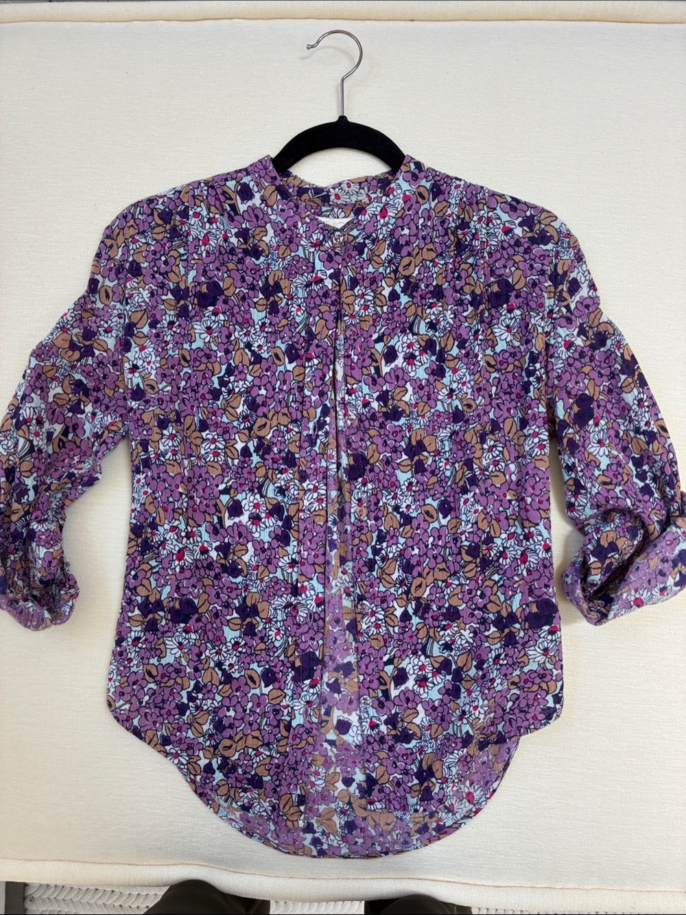 Suzie Kondi Floral Purple Gauze Blouse